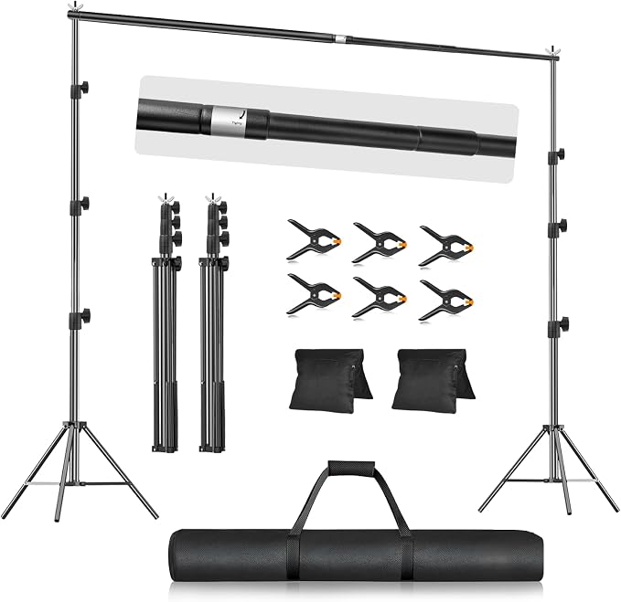 EMART 10x8.5FT Backdrop Stand, Photo Video Studio Adjustable&Lockable Heavy by EMART