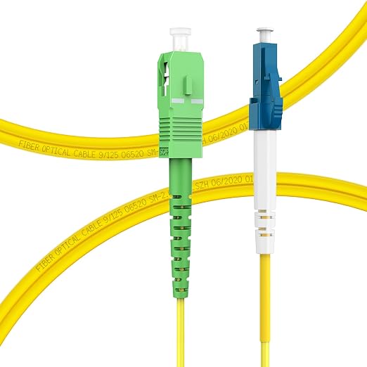 FLYPROFiber- LC/UPC to SC/APC Fiber Optic Internet Cable, OS2 0.5M/1.6ft Single by FLYPROFiber