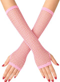 Seeksmile Women's Girls 80's Theme Party Emo Fingerless Arm Fishnet Gloves by Seeksmile