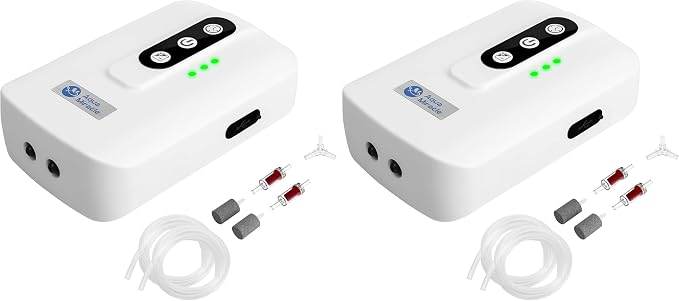 AquaMiracle Lithium Battery Powered Portable Aquarium Air Pump for Fish Tank, USB Rechargeable Aquarium Bubbler Aerator for Outdoor Fishing, Power Outages and Emergency by AquaMiracle