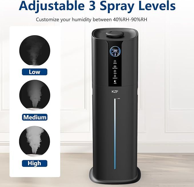 9L Smart Humidifiers for Bedroom Large Room, 2.3Gal Cool Mist Top Fill Diffuser App & Remote Control, 3 Mist Modes, Quiet Humidifier for Home Office Plant (Black) - Image 7