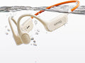 Sanag Swimming Bone Conduction Headphones Earbuds IPX8 Waterproof Underwater 8H Playtime Wireless Bluetooth Earphones with 32GB MP3 for Running Cycling Sport, Beige by sanag