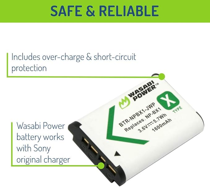 Wasabi Power NP-BX1 Battery for Sony NP-BX1/M8, ZV-1 II, Cyber-Shot DSC-HX95 - Image 4