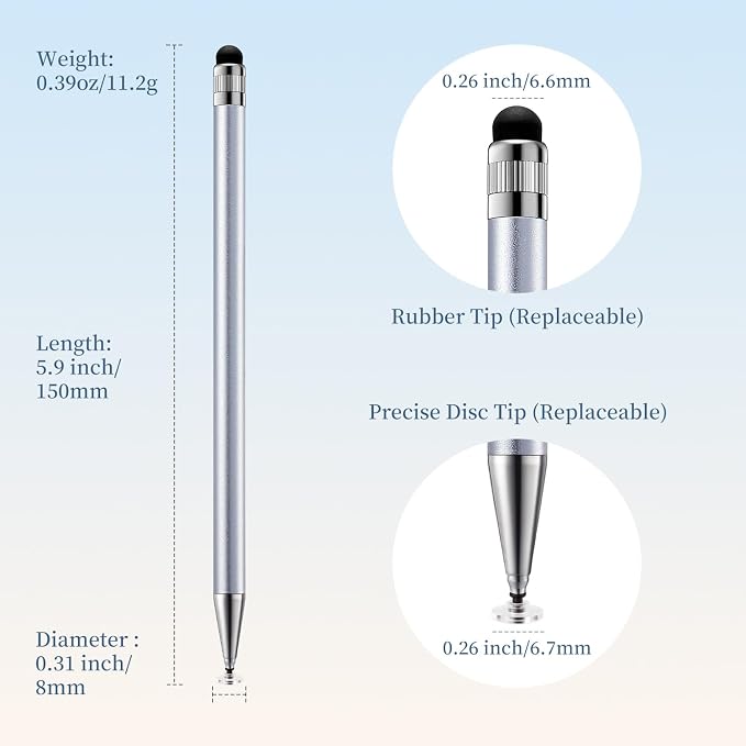 ChaoQ 2-in-1 Stylus Pen for Touchscreen, 6 High Sensitivity Stylus - Image 2