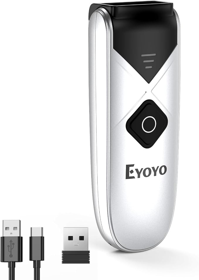 Eyoyo Bluetooth 2D&1D Barcode Scanner, Portable Wireless Mini but Powerful by Eyoyo