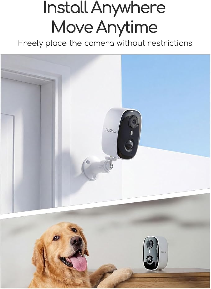 COOAU 4MP Security Cameras Wireless Outdoor​​, Faster Charging Solar Powered - Image 5