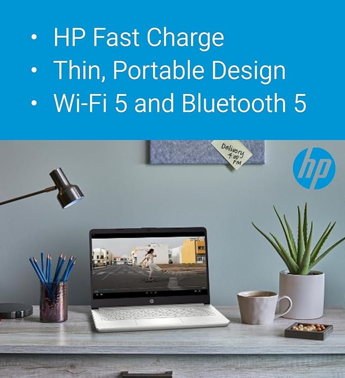 HP 14" Ultra Light Laptop for Student & Home (Intel 4-Core Celeron, 4GB RAM, 64GB eMMC + 128GB SD Card,) 11-Hr Long Battery Life, Webcam, Wi-Fi, Win 11 Home in S Mode (Renewed) - Image 3