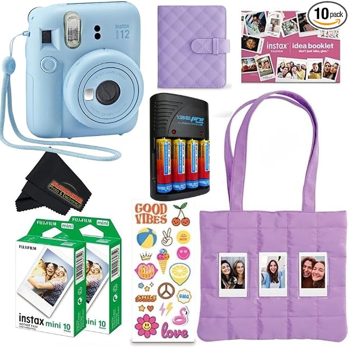Fujifilm INSTAX MINI 12 Blue Bundle 2025, Pastel Blue) by FUJIFILM