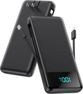 Portable Charger for iPhone with Built-in Cables and Wall Plug,Upgraded 13800mAh Fast Charging USB C Power Bank,4 Outputs Slim Travel Essential Battery Pack for iPhone 17/16/15/14/13,Galaxy,Android by FOCHEW