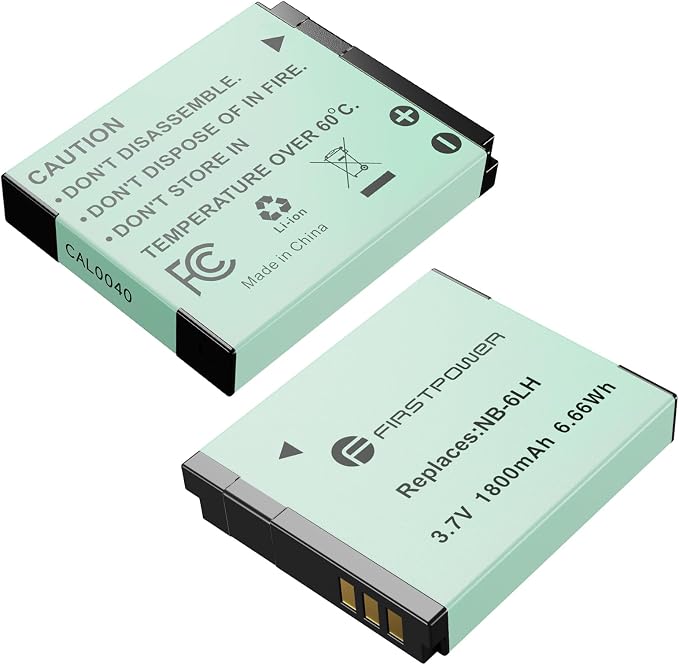 FirstPower 2-Pack NB-6LH/NB-6L Batteries Replacement by FirstPower
