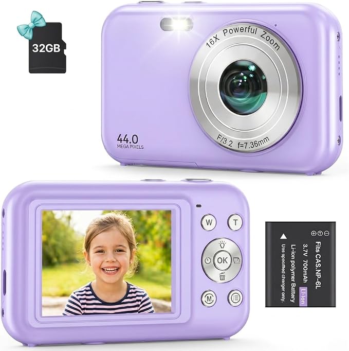 Digital Camera, FHD 1080P 44MP Compact Small Digital Camera by Oiadek