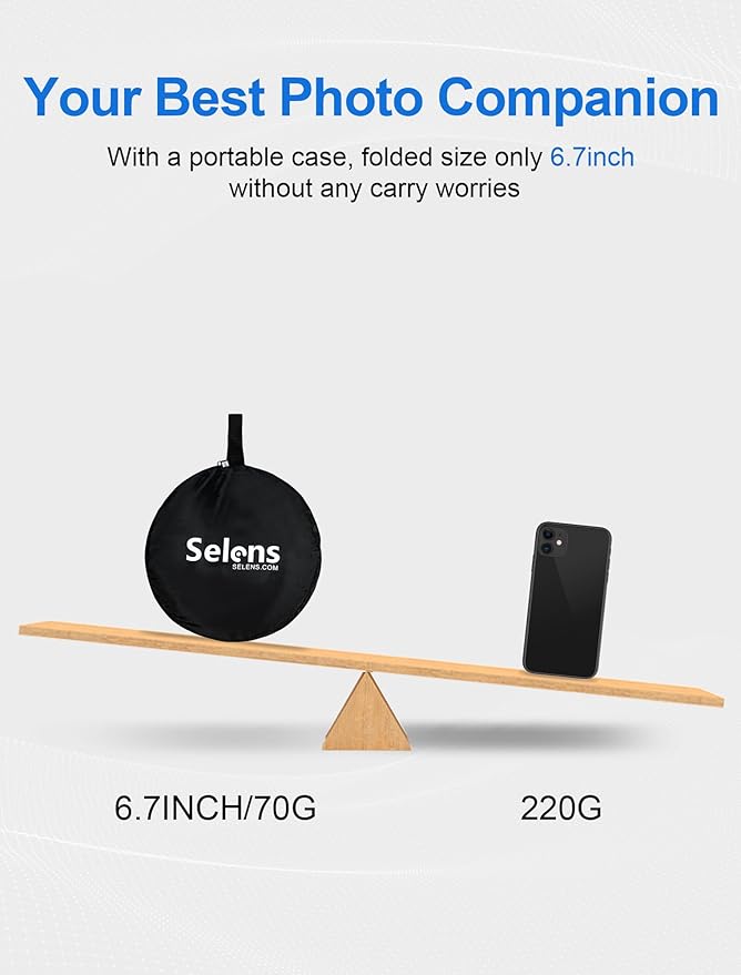 Selens 2 in 1 Foldable 17inch/45cm Light Reflector, Collapsible Disc - Image 3