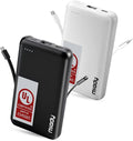 Miady 2-Pack Small Portable Charger UL Listed, 5000mAh Slim Power Bank Built-in 2 Cables Lightweight Travel Battery Pack 3 Outputs 2 Inputs Compatible with iPhone 17/16/15/14/13 Galaxy S24/S22 etc by Miady