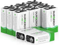 DURNERGY 9V Batteries 12 Pack, 10-Year Shelf Life, 9v Battery by DURNERGY
