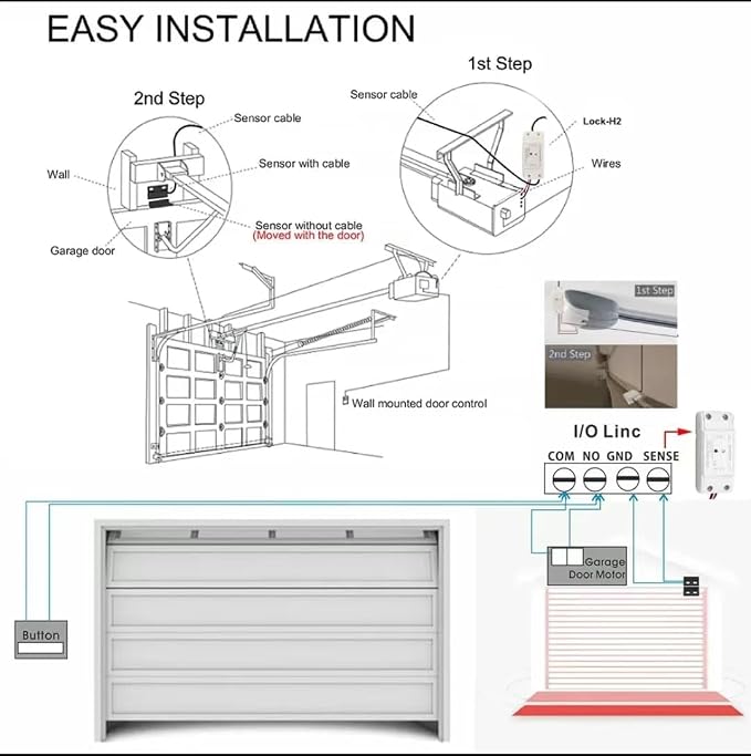 Easy Installation, Huacaoe Tuya Smart WiFi 5V Garage Door Opener Controller - Image 3