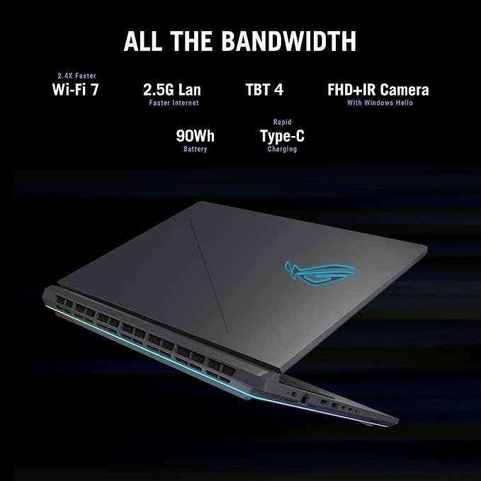 ASUS ROG Strix G18 Gaming Laptop RTX 5060, 32GB DDR5, 2TB SSD, Wi-Fi 7 | Intel Ultra 9 275HX(32MB Cache), 18” 2.5K 240Hz Display, Win 11 Pro, Backlit KB, BT 5.4, Headset and Mouse Set - Image 7