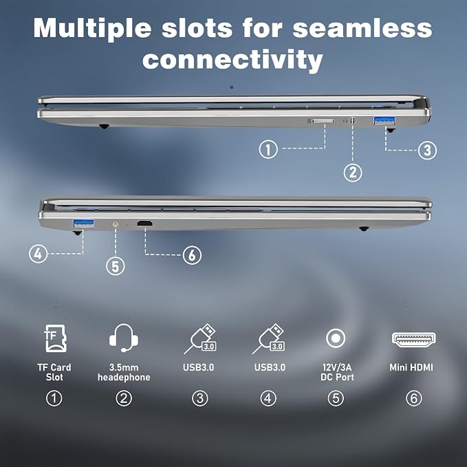 Laptop Computer, Window 11 Pro Lap Top 2026 New, 15.6 Inch Laptop PC, 16GB RAM 512GB SSD, 4425Y Processor, IPS FHD 1920*1080P, 2-Year Warranty, 5000mAh Battery, Mini HDMI, for School Business Student - Image 6
