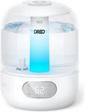 DREO Humidifiers for Bedroom, 3L Top Fill 30H & 26dB Quiet Runtime for Large Room, Cool Mist Ultrasonic Humidifier with Humidity Sensor, Night Light for Home, Baby, Nursery, Plants, New Edition by DREO