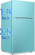 3.5 Cu.Ft Compact Refrigerator Blue, Dual-Door MIni Fridge for Home | 2 Removable Glass Shelves, Large Capacity with 7 Settings, Low Consumption for Dorm Apartment by WANAI%C2%AE