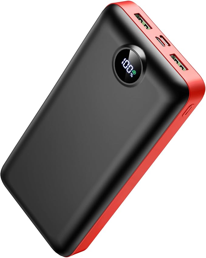 LOOPEAK Portable Charger Power Bank 50000mAh 22.5W Fast Charging Battery Bank USB C External Battery Pack with 3 Output & 2 Input Digital Display for iPhone 16/15/14/13/12, Samsung, iPad etc (Red) by Unknown