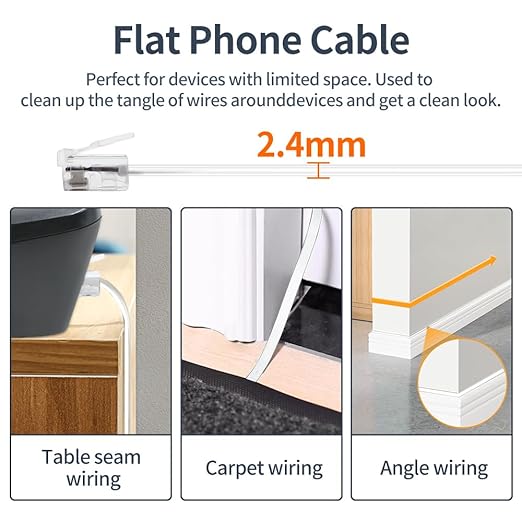 Phone Cable 6 Feet Telephone Line Cord - Image 6