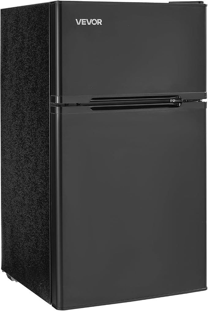 VEVOR 3.2 Cu.Ft Mini Fridge with Freezer, Dual Zone Compact Refrigerator, 3-Mode Adjustable Temperature, Energy Efficient Small Fridge, Reversible Door, Low Noise, for Bedroom, Dorm, Office, Black - Image 9