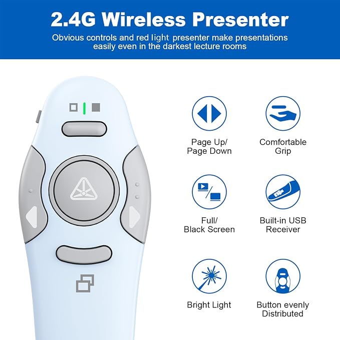 QUI Presentation Clicker Wireless Presenter Remote Clicker - Image 2