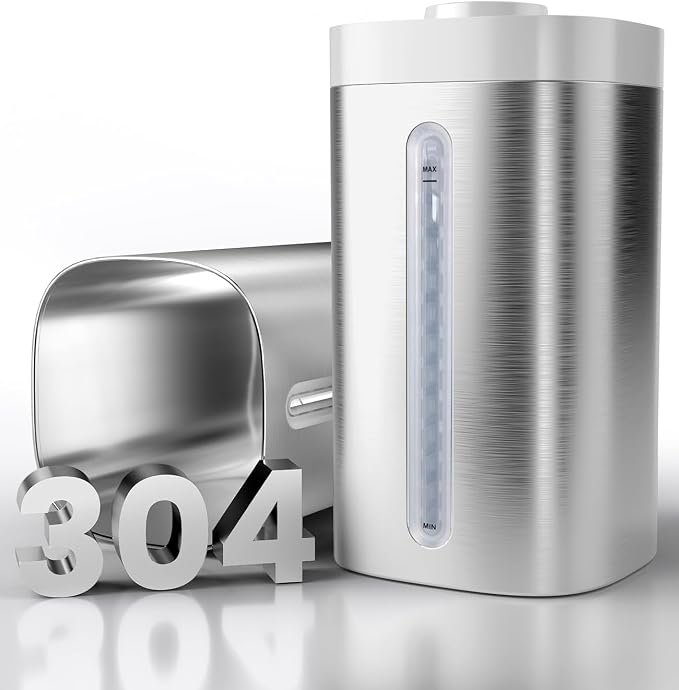 Jack & Rose Stainless Steel Humidifier, Easy to Clean, Dishwasher Safe, Cool Mist Humidifiers for Bedroom by JackRose