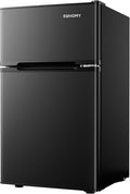 EUHOMY Mini Fridge with Freezer, 3.2 Cu.Ft Mini Refrigerator, Dorm Fridge with 2 Door For Bedroom/Apartment/Office-Food Storage Cooling Drink, New Black by EUHOMY
