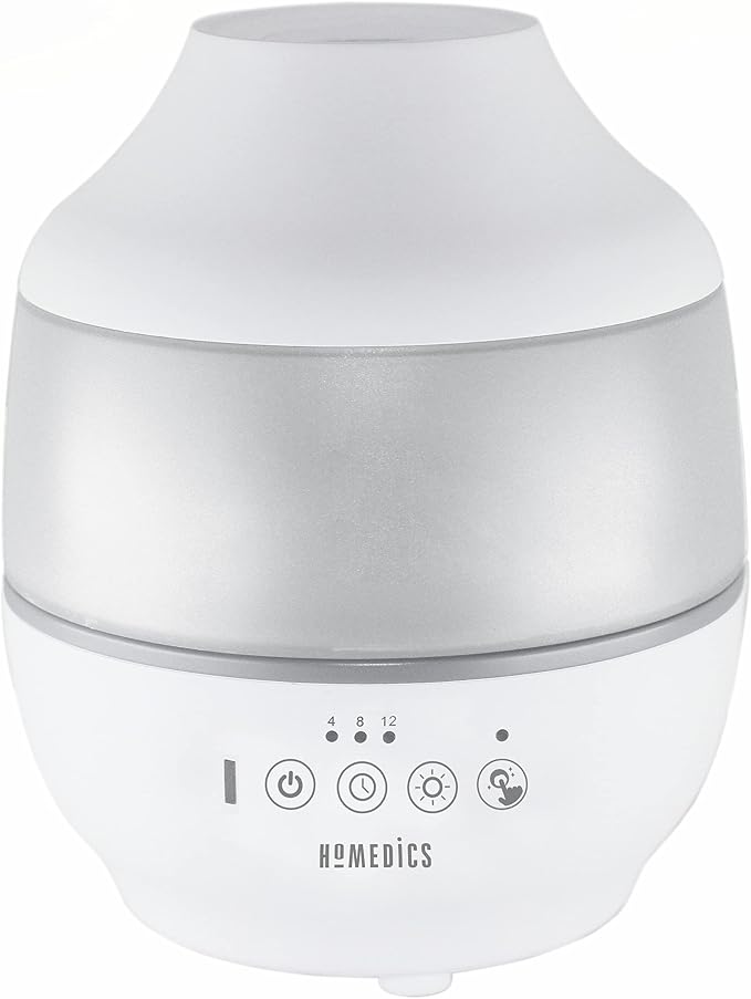 Homedics TotalComfort Humidifier – Large Air Humidifiers for Bedroom, Plants, Office – Cool Mist, Essential Oil Pads and Built-In Timer, 7-Color Night-Light, 2 Mist Settings, White - Image 4
