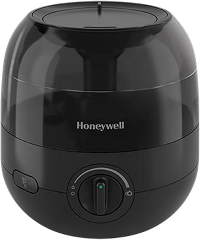 Honeywell Mini Cool Mist humidifier, Easy to Fill and Clean, humidifier for small Bedroom, Kids Rooms, or office. Ultra Quiet Operation and Auto Shut-Off - Black, HUL525B by HoneywellPluggedIn