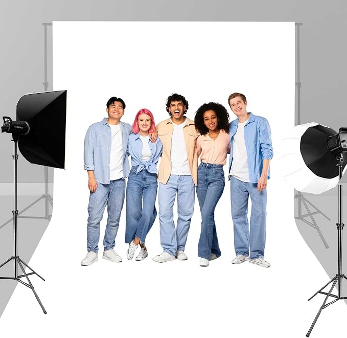 10x8FT White Backdrop for Photography, High Density Polyester Fabric Background by Unknown