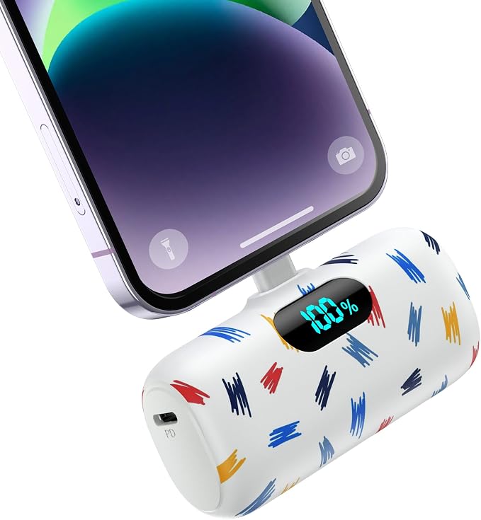 Small Portable Charger for iPhone 5000mAh, PD Fast Charging Power Bank,Mini Battery Pack Portable Phone Charger Travel Essentials for iPhone 14/14 Pro Max/13/13 Pro/12 Pro/11/XS/XR/X/8/7/6/SE Series by Feob