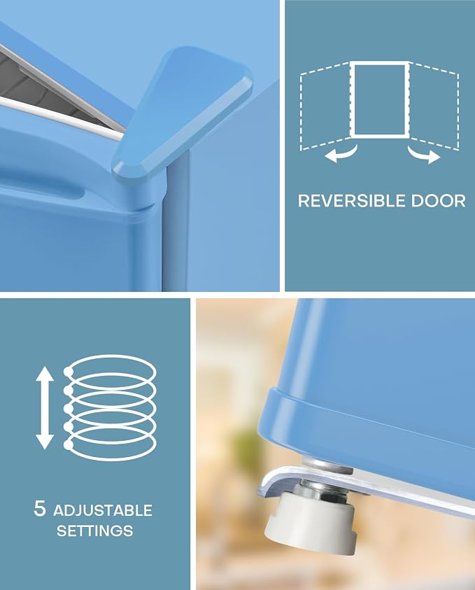 Upstreman 1.7 Cu.ft Mini Fridge with Freezer, Blue-FR17 | Dorm Essentials, Adjustable Thermostat, Energy Saving, Low Noise, Compact Refrigerator for Dorm, Office, Bedroom - Image 6