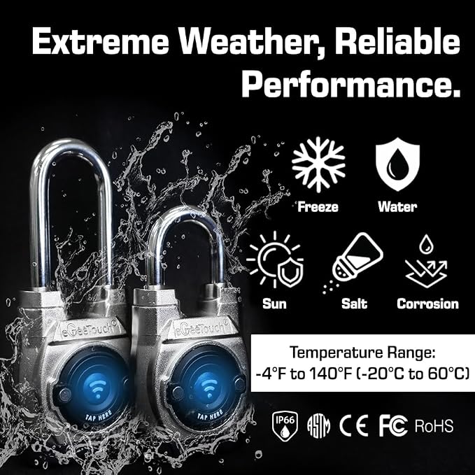 5th GEN Outdoor Smart Padlock – Keyless Bluetooth & NFC Lock, Weatherproof - Image 6
