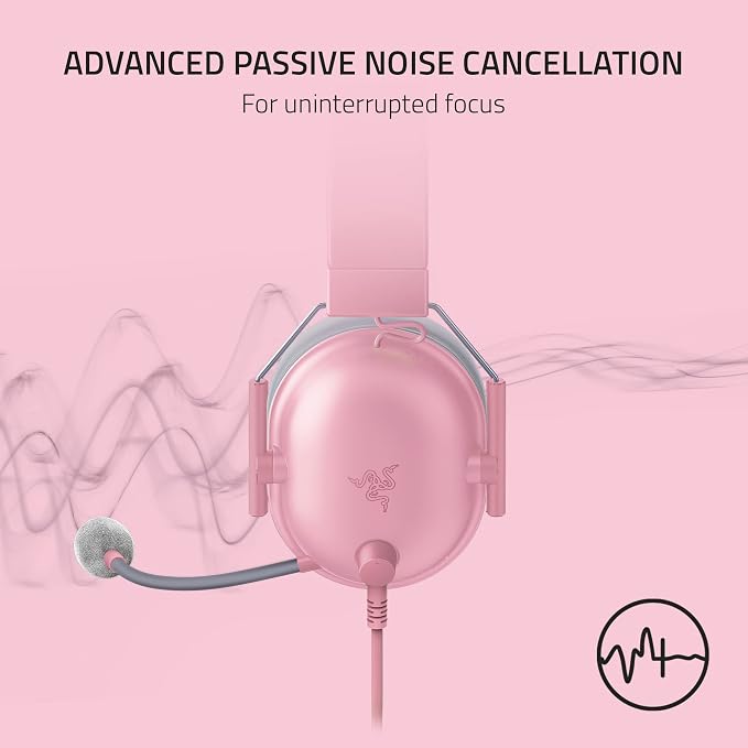 Razer BlackShark V2 X Gaming Headset, 50mm Drivers, Quartz Pink - Image 5