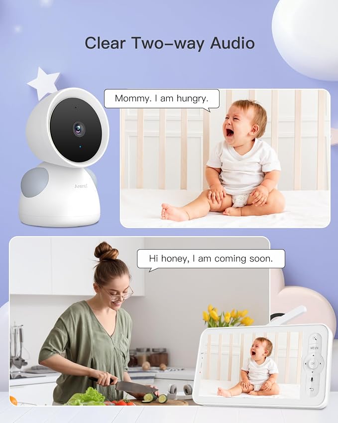 ARENTI Baby Camera Monitor, 2K/3MP WiFi 6, Smartphone App, Super Night Vision - Image 2