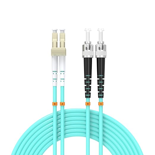 LC/UPC to ST/UPC Fiber Patch Cable OM3 7ft/2meters, 10Gb/Gigabit MultiMode by Buacoz