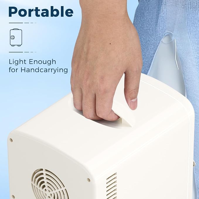 Antarctic Star 4L/6 Cans Compact Refrigerator,Portable Mini Fridge Skin Care,Cooler and Warmer for Bedroom,Car,Office & Dorm, Small Cooler for Cosmetics/Beverage/Food,WHITE - Image 7