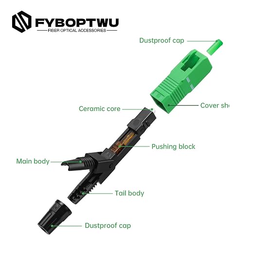 20 pcs SC-APC Fiber Optic Quick Assembly Connector Fiber Optic Fast Connectors - Image 2