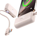 TORRAS 2-in-1 iPhone 16 Portable Charger, 5,000mAh 22.5W Mini Power Bank with Built-in USB-C Cable, Fast Charge Battery Pack, Travel Essential for iPhone 17/16/15, Galaxy S25, Google – Desert Titanium by TORRAS