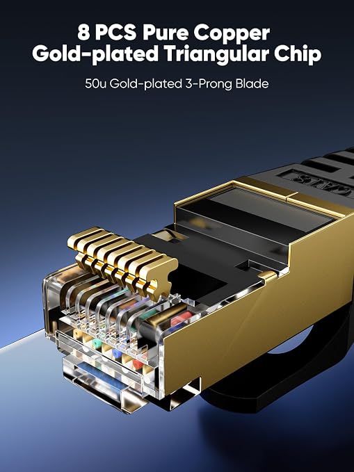 Cat 8 Ethernet Cable Flat 15 FT 5Pack, High Speed 40Gbps 2000Mhz Braided - Image 4