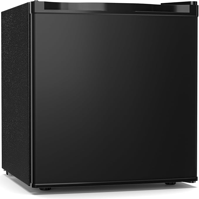 Antarctic Star 1.6 Cu. Ft Mini Fridge with Freezer,Small Compact Refrigerator with Single Reversible Door, Removable Shelves, 7 Adjustable Thermostat, for Dorm/Bedroom/Office,Black by AntarcticStar