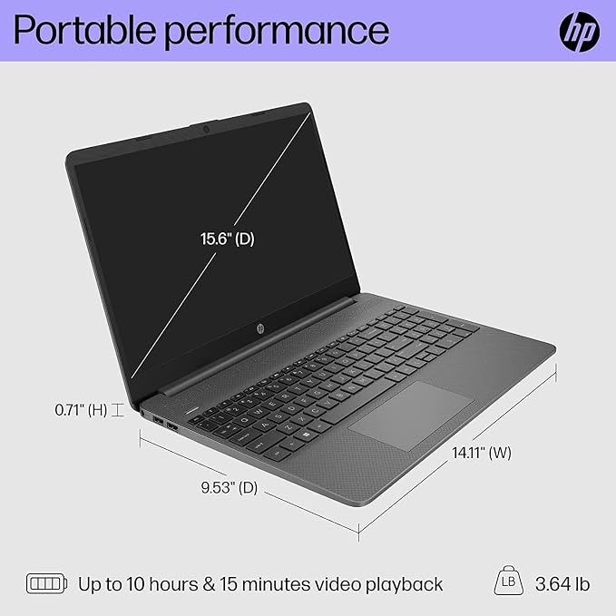 HP 15.6 FHD Flagship Business Laptop, Intel 4-Core i3-1215U up to 4.4GHz (Beat i5-1155G7), 16GB RAM, 1TB NVMe SSD, Fast Charge, Numpad, Bluetooth, Wi-Fi, HDMI, Windows 11,w/GM Accessory, Gray - Image 8
