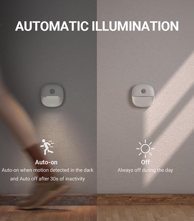 Lyridz Rechargeable Night Light, Motion Sensor Battery Nightlights, Mini - Image 5