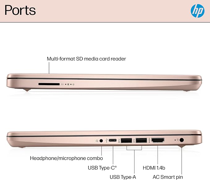 HP 14" Laptop Computer for 2026 Student Business Productivity, MS Office & Win 11 Pro, Copilot AI, Intel 4-Core CPU, 4GB DDR5 RAM, 628GB Storage (128GB UFS+500GB Ext), Wi-Fi 6, HubxcelAddon, Rose Gold - Image 9