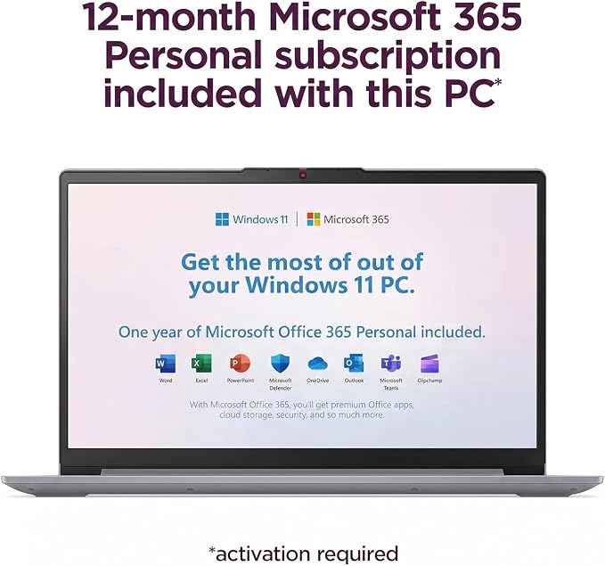 Lenovo IdeaPad Slim 3i • 15.6" FHD Laptop with Microsoft Office 365 • Intel 4-Core • 128GB SSD • Quick Setup • Win 11 - Image 3