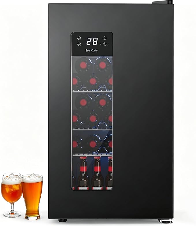 Electactic Beer Cooler 3.2 Cuft, 130 Can Beverage Refrigerator with Adjustable Shelves, Accurate Temperature 20°F-50°F Even Cooling for Home Bar, Game Day, Mancave, Black by Electactic
