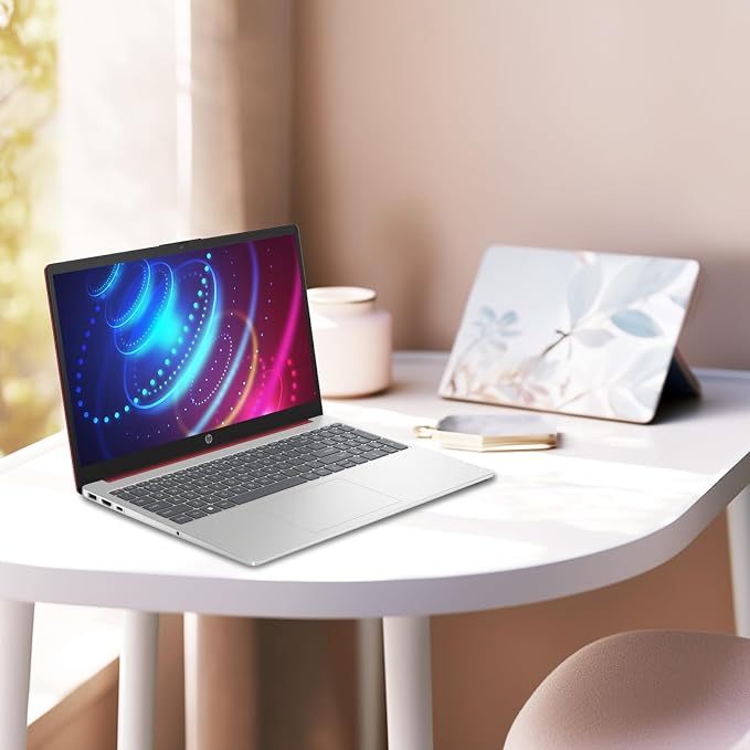 HP Essential 15.6" Anti-Glare HD Laptop, Intel Quad-core Processor, 16GB RAM, 256GB Storage(128GB UFS+128GB Flash Drive), Office 365 1-Year, Upto 11 hrs Long Battery, Win11 S, (Scarlet Red) - Image 7