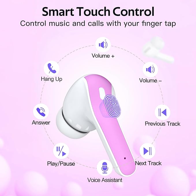 TAGRY Bluetooth Headphones True Wireless Earbuds 60H Playback LED Power Display Earphones with Wireless Charging Case IPX5 Waterproof in-Ear Ear buds with Mic for TV Smart Phone Laptop Computer Sports - Image 4